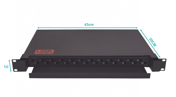 CFR24TF-D LINKMADE Panel Deslizante 24-ST-FC Cabecera 1U requiere-Acopladores-Redondos