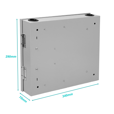 CFM48CL Caja de Distribución Mural para Fibra Óptica con Cerradura, 24 Acopladores SC/LC y Bandejas para 24 Manguitos