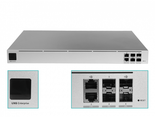 UXG-ENTERPRISE UBIQUITI 2-2500 2-SFP+ 2-SFP28 Pasarela UniFi Empresarial Bastidor 2-220VAC