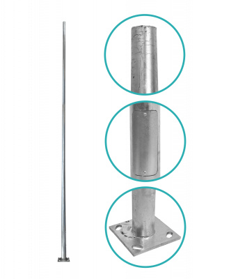 POSTEC-6M Poste Cónico 6mt 3mm Placa-Base-260x260x12mm no-incluye-Canastillo Cono-140/60mm