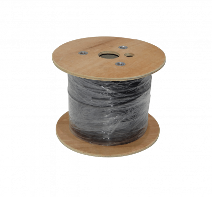 CFSN1N Negra 1-Fibra-SM-G652D 500mt Drop Interior 2-Portantes-FRP LSZH 3x2mm