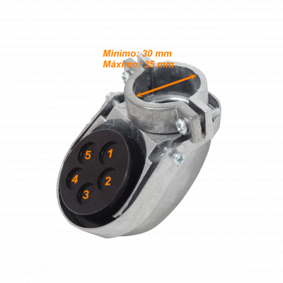 EMT32-CAP Cubierta Terminal para Conduit EMT de 32mm (Rango 30-35mm) con 5 Orificios para Cableado