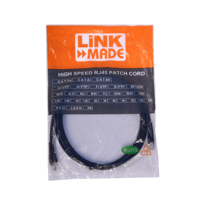 CP6N-20L LINKMADE 2 METROS CAT6 NEGRO LSZH CABLE DE PARCHE MOLDEADO MULTIHILO