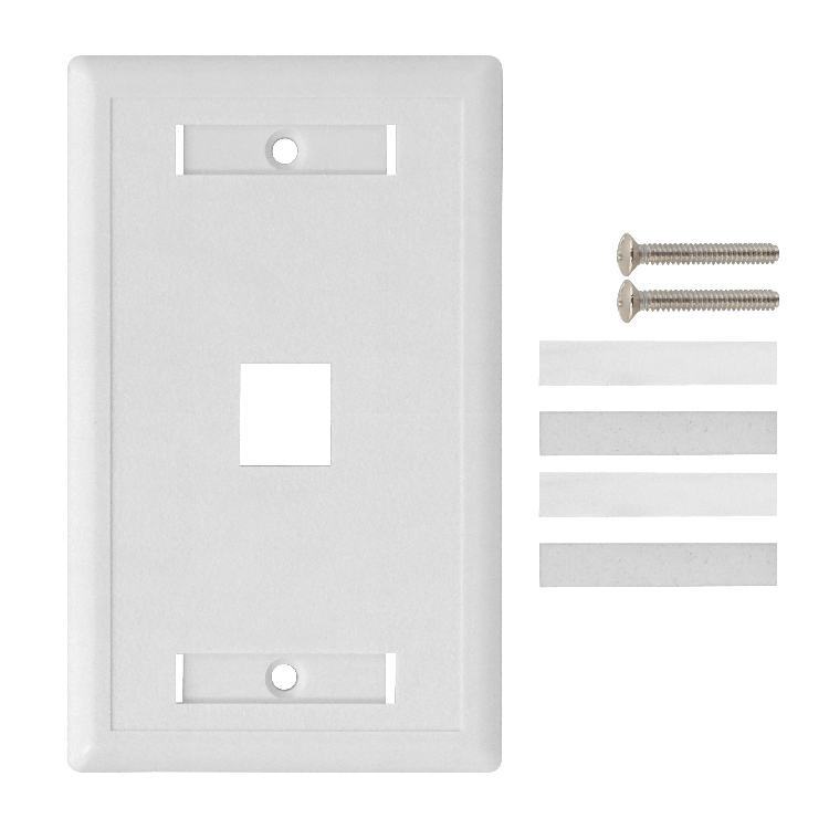 FP1W BLANCO c/Etiquetas 1-Keystone Vertical Faceplate 70x114mm