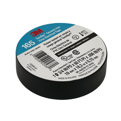 TEMFLEX-18N 3M 18m Largo 165 Negra Cinta Aislante de PVC 19mm 0,15mm 600V 0-90ºC