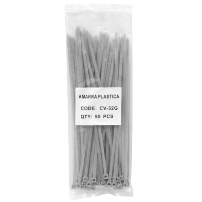 CV-32G 50-Piezas Sujetacables de Nylon Gris 200x3.5mm Brida Plástica 3.5x200mm
