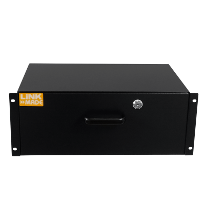 RAC-4U. LINKMADE Bandeja 4U con cerradura Negro para Rack Altura-4-RU Profundidad-30cm