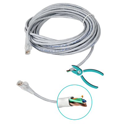 CPG-10F FURUKAWA 10m Cat5e Gris U/UTP CM Cable Latiguillo RJ45 Multilan 35103912