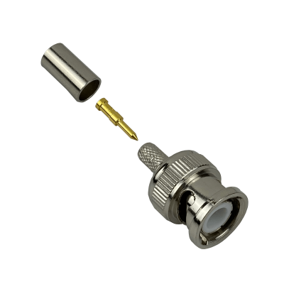 BM2C Conector BNC Macho para Cable RG58 y LMR195 Terminal Engarzable