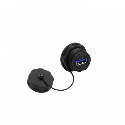 KUAAI Industrial USB3.0 A-A USB-AH-AH Negro Plástico con Protector para 1pulgada 25-27mm