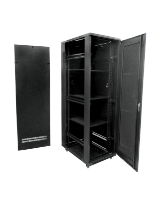 RK42-9PL LINKMADE Armario Rack 42U 900mm Fondo 90cm Microperforado con Ventilador-Bandeja-PDU