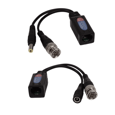 BALUN-RJ45 Video Balun RJ45-H BNC-M UTP Cat5e Cat6 8MP HD Plug-M/H req/12-48Vdc