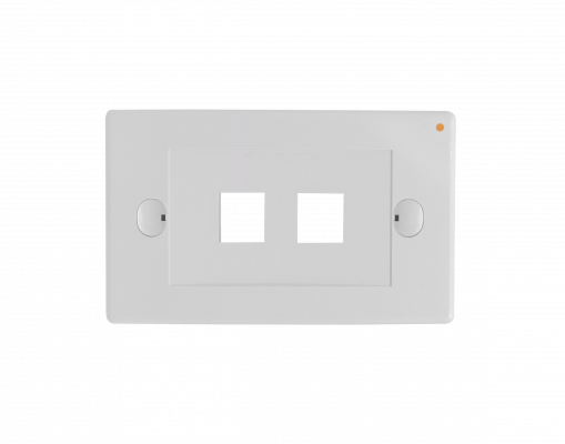 FP2HL LINKMADE Placa frontal blanca para 2 conectores Keystone de montaje horizontal, dimensiones 70x114mm