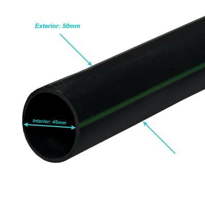 PLAN-5 Fleje Plástico de 50mm de ancho por 2,9mm de espesor Bobina de 100 metros Negro HDPE Polietileno Reciclado