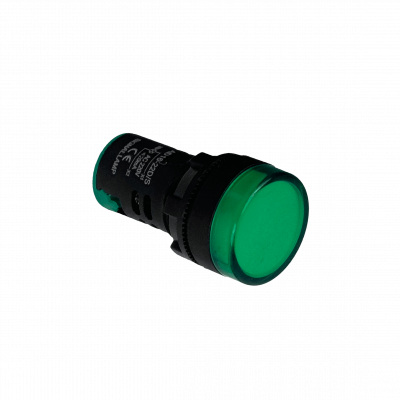 PILOTO-LED-V Verde Luz Piloto LED 220VAC 20mm-diametro 28mm-cabeza 51mm-altura