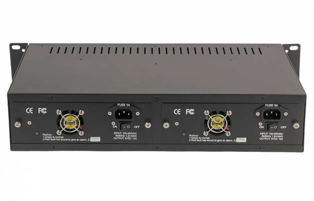 MC1400 Bastidor para rack con capacidad para 14 convertidores de medios de la serie MCxxx, con doble fuente de alimentación