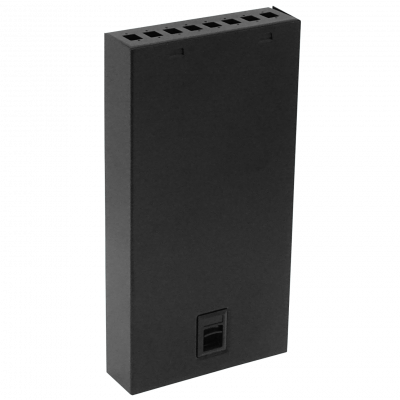 BOX-8 12-Manguito 2-Entr 8-CL-Rectangular IP20 Caja Metalica Negra Fibra NAP
