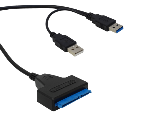 SATA-UU Convertidor SATA a USB 3.0 para Disco Rígido Externo de 2,5 o 3,5 pulgadas, requiere 12V, compatible USB 2.0