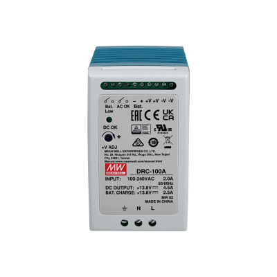 DRC-100A MEANWELL 13,8VDC CH1-4,5A CH2-2,5A 100W Regulable-CH1 12-15V Carril-DIN