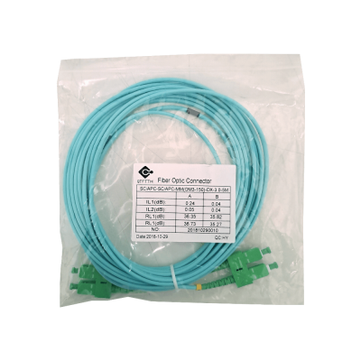 JF3AA5 Cable de Fibra Óptica LSZH Dúplex Multimodo OM3 SC/APC a SC/APC de 5 metros
