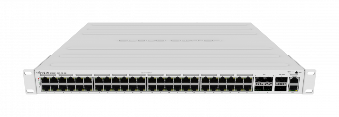 CRS354-48P-4S+2Q+RM MIKROTIK req-C13 2-QSFP+40G 48-1000-PoE 4-SFP+10G MGMT L5 1-PSU Switch