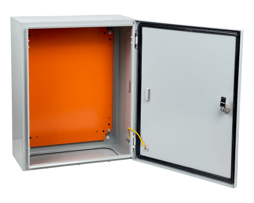 ME7535. Caja metálica de 500x400x200mm de 1 puerta sin cerradura con grado de protección IP54 color beige