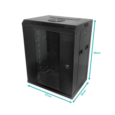 RK1009-3L LINKMADE GABINETE 9U 10-PULGADAS-ANCHO 30CM-PROFUNDIDAD NEGRO