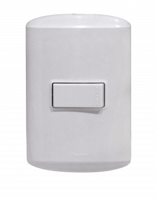 1100BN BTICINO MODUS Interruptor Unipolar 10A Armado con Base y Tapa Blanca 912