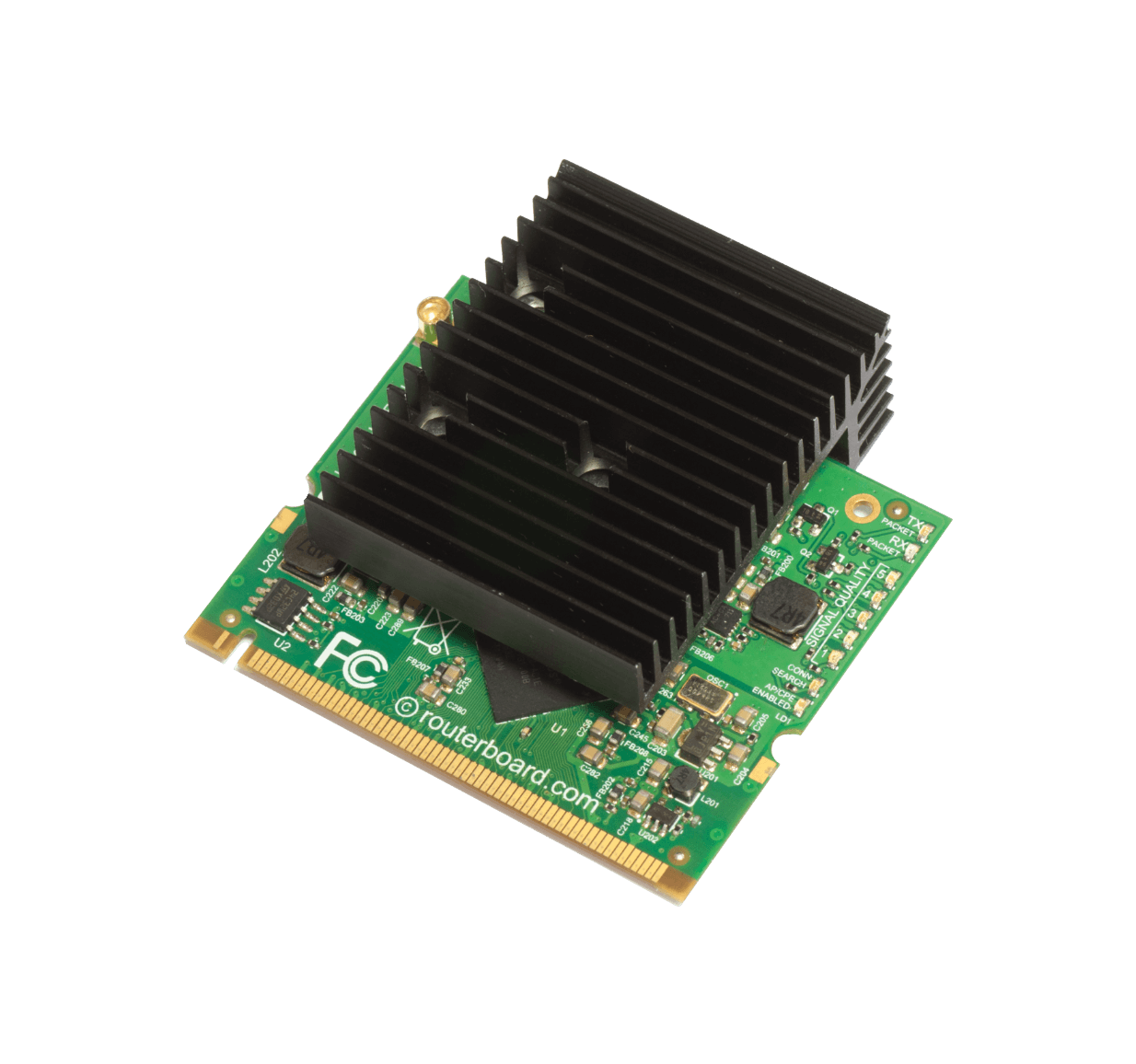 R2SHPN MIKROTIK tarjeta inalámbrica 1xMMCX 32dBm 2,4GHz b/g/n 125Mbps 1.6W chipset AR9223 Mini PCI 9 indicadores LED