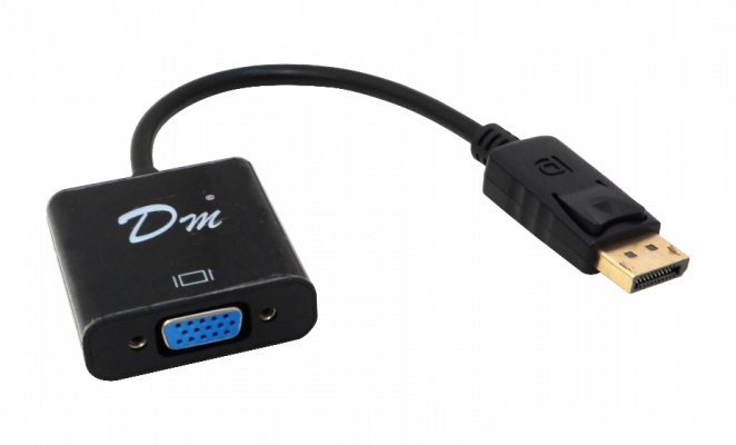 UL-DPVGA Adaptador DisplayPort Macho a VGA Hembra de 15cm para Conversión de Video en Color Negro