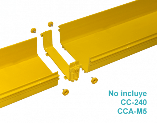 CCA-240-U 240x100mm Acoplador Amarillo PC+ABS LSZH Hembra requiere/CC-240