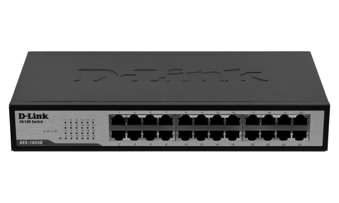 DES-1024D D-LINK Conmutador 24 puertos 100 Mbps No Administrable Montaje Rack Alimentación 220V Directa