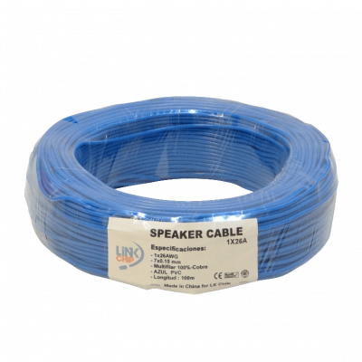 1X26A cable unipolar azul 1x26AWG cobre 0,13mm² bobina 100 metros conductor aislado PVC flexible 7 hilos x 0,15mm