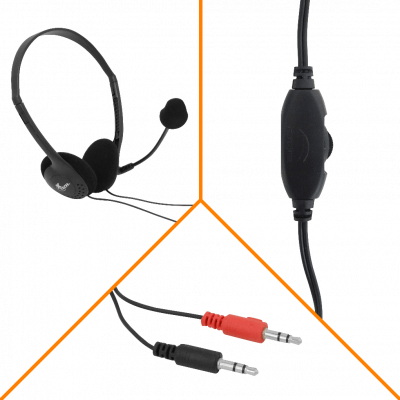 XTS-220 XTECH Diadema con Audífonos Estéreo y Micrófono Integrado 2 Conectores 3.5mm Macho
