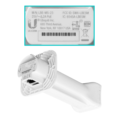LBE-M5-23-LIQ USADO UBIQUITI LiteBeam-M5 23dBi 25dBm incluye-PoE25V-5W 1-100 1x1-SiSo Ai