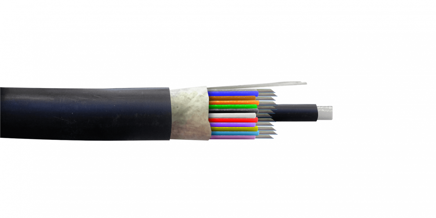 CFSK144 Monomodo 144-Hilos-G652D 12x12-Tubos Cable Exterior-PE 9/125um 16mm