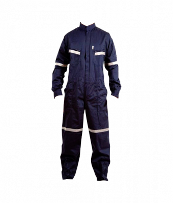 OVEROL-SA S Overol de popelina poliéster azul talla 42/44 para altura 168cm con cintas reflectantes