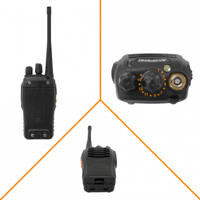 BF-888S Radiotransmisor 1un 6km 400-470MHz 16-Canales incl. cargador y batería 3,7V 1500mAh