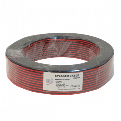 2X20RN Negro-Rojo 2x20AWG CCA 2x0,5mm2 100 metros Cable Dúplex Flexible Multifilar 28x0,15mm