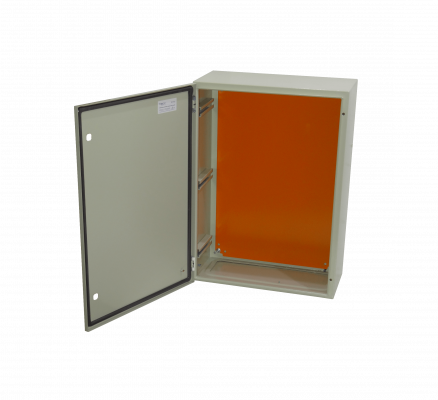 ST5-725 TIBOX 700x500x250mm 2-chapa-sin/Llave Caja Metalica IP66 Beige c/Placa