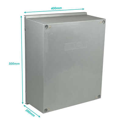 TIP-54 TIBOX 500x400x200mm Poliester Tablero Estanco Gris IP65 RoHS c/Placa