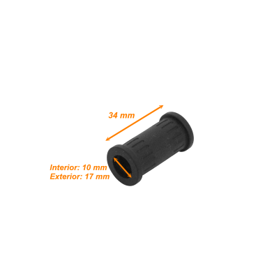 FLEP10-U Conector Recto 10mm para Tubería Flexible Corrugada de Plástico Negro