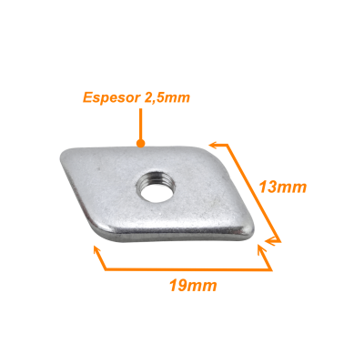 TUEPLA-M5 M5 Tuerca Plana 19x13x2,5mm 1-unidad compatible con CCA-M5
