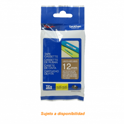 TZE-MQ835 BROTHER Cinta de 12mm Blanco sobre Fondo Oro Satinado 5 metros para PT-H110/E300