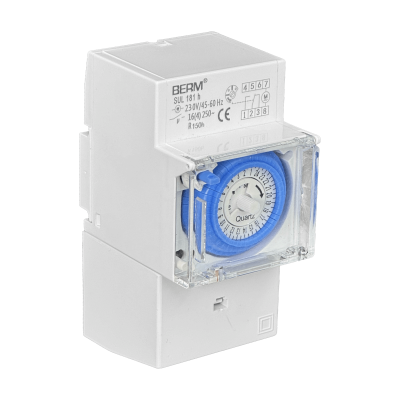 TIMER-DIN Riel-Din Temporizador Mecanico 220VAC 16A 50-60Hz 3500W 24hrs SUL 181h