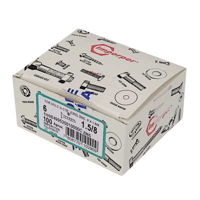 YUK6-13 100-Unids. Tornillo Volcanita CUZ Punta 6 X 1.5/8-pulgadas ZINC 649952
