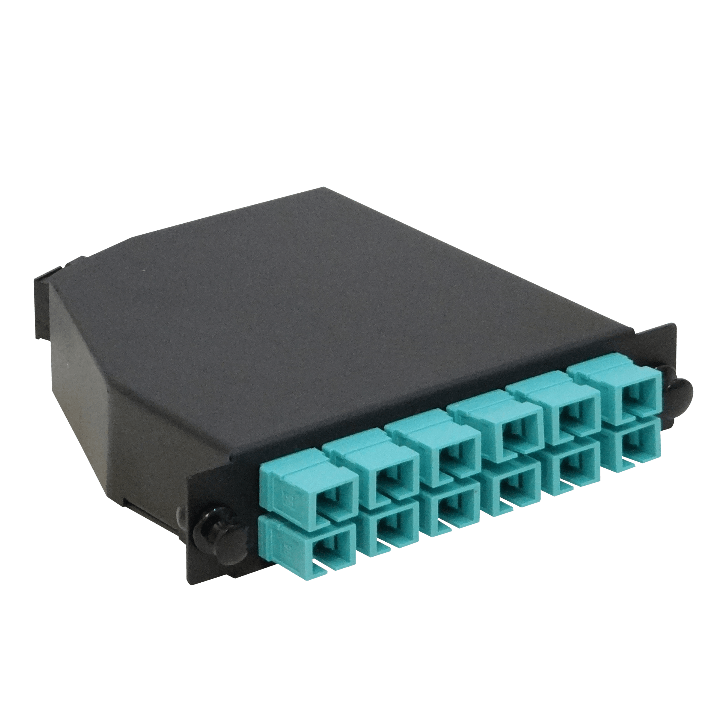 CASCOM3 OM3 12-SC 1-MPO/M Cassette para/1U-3P 130mm Fibra Pre-Conectorizada