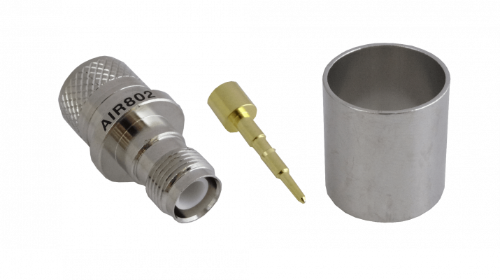 ZH6C. RPTNC-Hembra LMR600 Conector Coaxial Crimpeable Soldable CA600