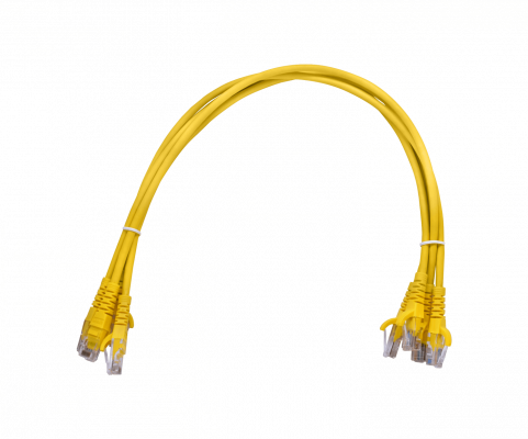 CP6M-05-4 LINKMADE Pack de 4 Cables Patch Inyectados CAT6 Amarillos LSZH de 50cm (4x0,5m)