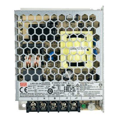 LRS-35-24 MEANWELL 36W 24V 1,5A regulable/21,6-28,8V Marco-Abierto Fuente-Alimentación 100-240VAC